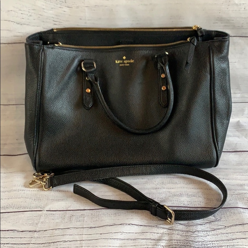 Kate Spade Black Leather Tote Bag